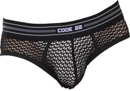 CODE 22 Openwork Brief Black - MAAT L - Erotisch Heren Ondergoed - Slip voor Man - Sexy mannen Slip — thumbnail 1