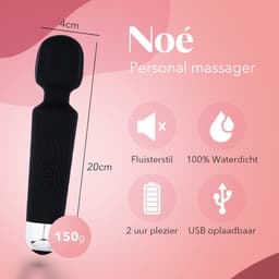 Essential Pleasure Noé - Magic Wand Vibrator - Massagestaaf met Clitoris Stimulator – Vibrators voor Vrouwen – Zwart — thumbnail 8