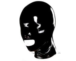 Fetisj latex masker - Open mond - Kleine neus openingen -BDSM - 100% Latex - Voor maat L en XL