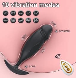 Draagbare anale plug vibrator - Vibrerend ei met handvat - Pocketsize - Remote control - 10 vibratiestanden - USB Oplaadbaar - Buttplug - Prostaat — thumbnail 5