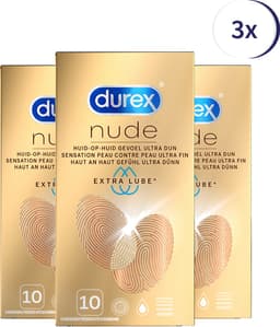 Durex Condooms Nude Extra Lube 10st - 3 Stuks - Voordeelverpakking — thumbnail 1