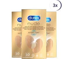 Durex Condooms Nude Extra Lube 10st - 3 Stuks - Voordeelverpakking