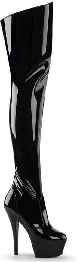 Pleaser - KISS-3010 Plateau overknee Laarzen - US 9 - 39 Shoes - Zwart — thumbnail 1