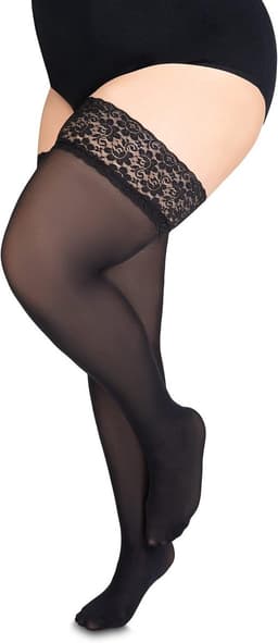 Hold-up Kousen voor Dames 60 Denier Microfiber met Kant en Siliconen Anti-slip Band — thumbnail 4