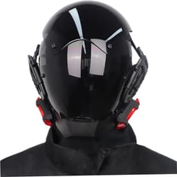 Futuristisch LED Cyberpunk Masker Rood Licht - Verstelbaar Cosplay Helm voor Feest en Disco — thumbnail 1