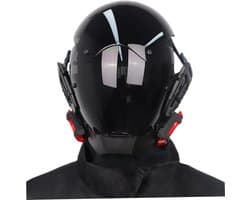 Futuristisch LED Cyberpunk Masker Rood Licht - Verstelbaar Cosplay Helm voor Feest en Disco