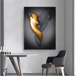 3-delige Kunst Posterset: Romantisch Koppel Beeldhouwkunst Canvas Schilderij (30x40 cm) — thumbnail 7