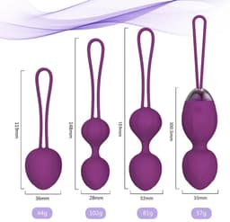 House of Delight Happy Woman Kegelset – 4 Kegels + Vibrerende Kegel met Afstandsbediening – Silicone — thumbnail 2
