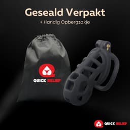 Quick Relief Elite Lock™ Large - Chastity cage - Kuisheidskooi met 4 ringmaten - Kuisheidskooi voor Mannen - Sissy - Cock Cage - Zwart — thumbnail 8