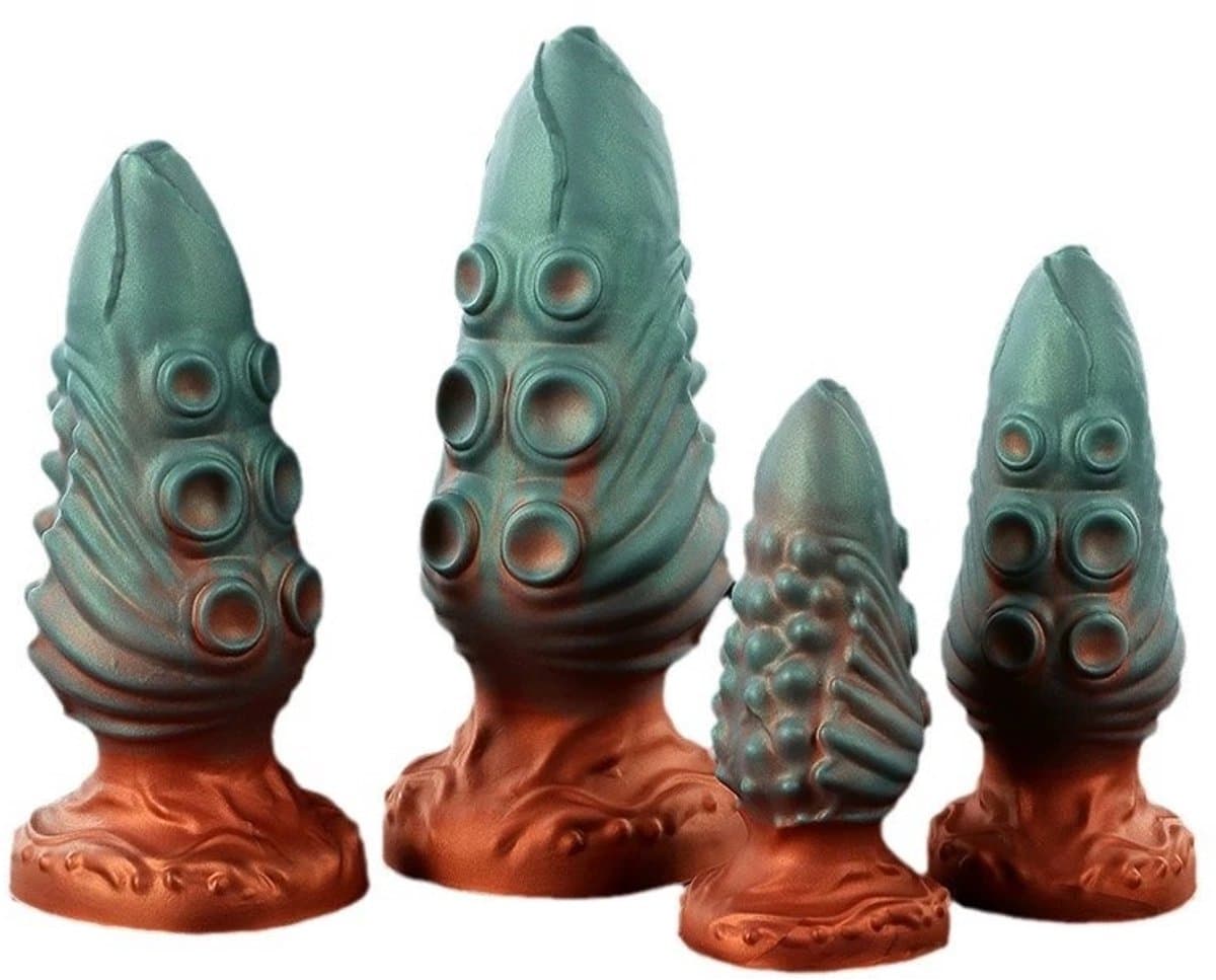Anale Plug Monster Dildo - Siliconen Realistische Butt Plug - Fantasie Buttplug - Stimulerende Anale Dildo - Lengte 21 cm - Diameter 4.6 tot 7.8 cm. — afbeelding 1
