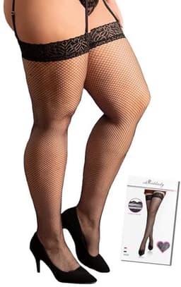 Oversized Kousen voor Dames - Sexy Netkousen zonder Bandjes - Grote Maten - Antislip Siliconen — thumbnail 1