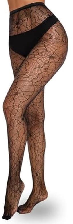 Visnet Panty met Zwart Patroon - Dames Visnet Kousen - Sexy Elastische Hoge Taille — thumbnail 2