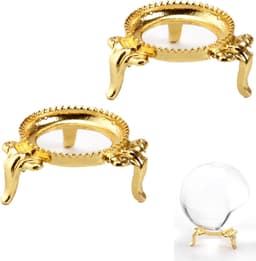 Pack of 2, Crystal Ball Holders, Crystal Ball Base Holder, Crystal Ball Base Metal for Crystal Balls(Gold 2) — thumbnail 1
