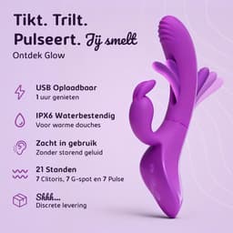 Sensual Desire® GLOW – Rabbit Vibrator – Vibrators voor Vrouwen – Sex Toys Femme – G Spot & Clitoris Stimulator – 21 standen – Sex Toys voor Vrouwen – Intense Dubbele Stimulatie – Stil & Waterdicht — thumbnail 5