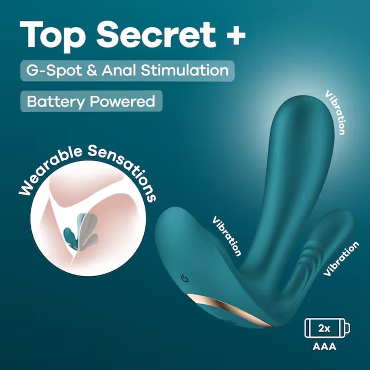 Satisfyer Top Secret+ | Vibrator voor G-spot- & anale stimulatie | 2 apart regelbare motoren | 12 trilprogramma's | werkt op batterijen (CR2) | siliconen | discreet te dragen — afbeelding 1