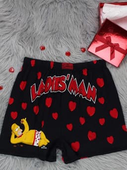 Heren Boxershorts Katoen - Comfortabele Onderbroek met Homer Simpson Print - Zwart Maat XL — thumbnail 4
