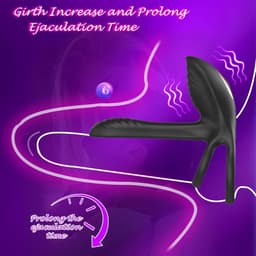 Daity Cockring Vibrerend voor Mannen – 10 Vibratiestanden met Afstandsbediening – Langer Volhouden & Ejaculatie Vertragen – Seksspeeltje voor Mannen – Zwart — thumbnail 4