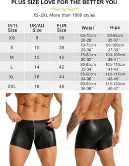 Grote Maat Heren Boxershorts van PU Leer met Open Ritssluiting - Sexy Ondergoed — thumbnail 3