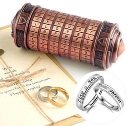 Mini Cryptex voor Valentijnsdag en Verjaardagscadeau - Creatief Romantisch Geschenk in Rood en Brons — thumbnail 1