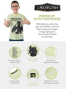Draakjes T-shirt voor Jongens met Toothless | Katoenen Zomer T-shirt — thumbnail 2