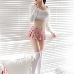 Sexy Plissé Minirok Geruit Korte Rok voor Dames - Schooluniform of Nachtkleding — thumbnail 5