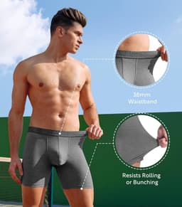 Heren Boxer Slips 3-Pack Ademend Ondergoed met Dual Pouch Technologie | Zacht Bamboe Rayon — thumbnail 4