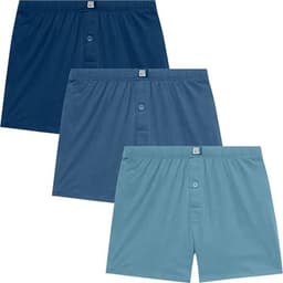 Losse Pasvorm Katoenen Boxers voor Mannen - Super Zachte Boxershort met Knopen - Ondergoed voor Mannen - Set van 3/6 Stuks — thumbnail 1