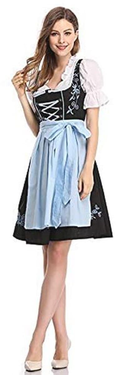 Oktoberfest Costumes for Women, German Dirndl Dress, 3-Piece Bavarian Costume Costume Traditional Oktoberfest Outfits, Beer Girl Chequered Apron, Carnival, Halloween, Cosplay, — afbeelding 1