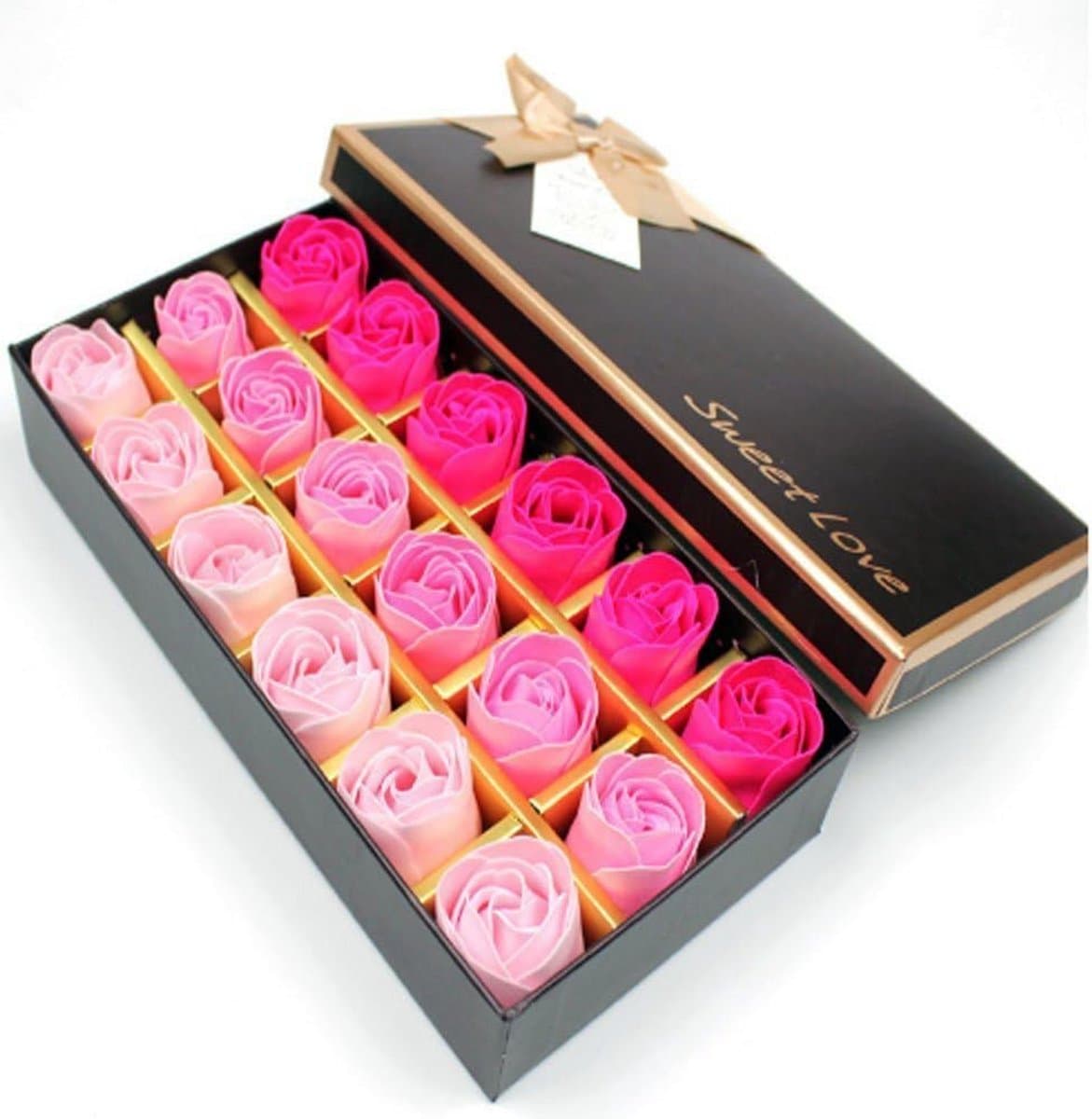 18 Rozen Geurzeepjes in Luxe Cadeaubox - Badzeep Bloemen voor Romantisch Cadeau — afbeelding 1
