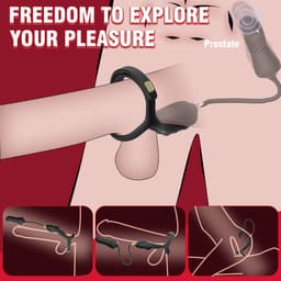 Daity Vibrerende Penis Ring – Prostaat Stimulator met Cockring en Perineum Massage – Draadloze afstandsbediening – Dubbele Motor Vibrator voor Langduriger, Harder en Sterker Genot – Seksspeeltje voor Mannen — thumbnail 4