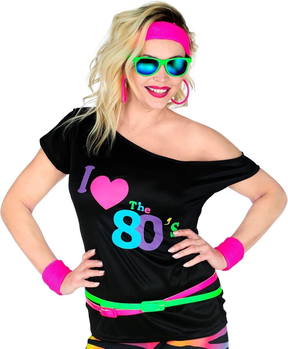 Mouwloos T-shirt Jaren '80 Themafeest Outfit | Disco Fever en Neon Stijl — afbeelding 1