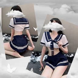 Seksuele Schooluniform Cosplay Set - Sexy Lingerie Kostuum voor Dames met Sokken — thumbnail 2