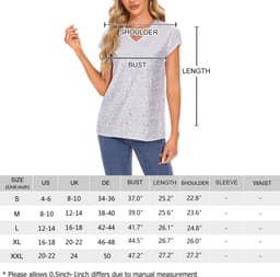 Dames Glitter Top met Korte Mouwen en V-Hals – Glanzend Party T-Shirt met Cap Mouwen voor Vrije Tijd & Festival — thumbnail 2