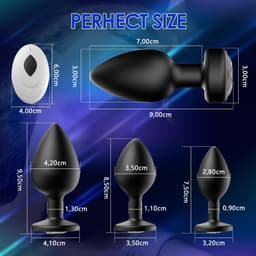 DOWO® - Vibrerende Buttplug - Buttplugs - 10 Standen - Butplug - Buttplug Vibrator - Anale Speeltjes - Buttplug Set 4-Delig - Met Afstandsbediening — thumbnail 5