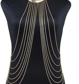 Erotische Bodychain met Luxe Giftbag – Sexy Halsketting – Goud – Erotisch Lichaamssierraad – Lingerie Accessoire – Lingerie, Festival & Clubwear – Body Harnas – One Size – Premium Kwaliteit | Dare to Undress — thumbnail 4