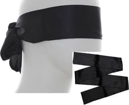 Blinddoek - Satijnen blinddoek - Bondage - 150/7,5CM - 2 stuks - Satijn - Bdsm - Plagen - Stout - Boeien - Vastbinden - Zwart - Chique blind doek - CHPN — thumbnail 1