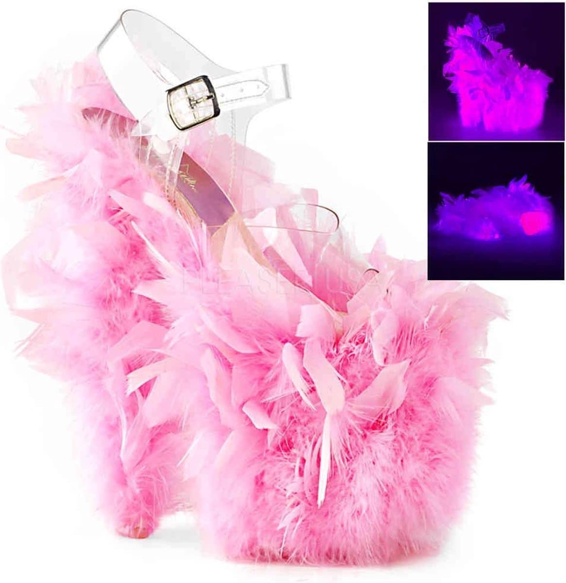 Pleaser - FLAMINGO-1021FS Plateau Laarzen, Paaldans schoenen - Paaldans schoenen - 41 Shoes - Zwart — afbeelding 1