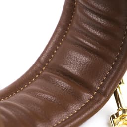 Banoch - Collar & leash Gold - Halsband en Riem - cognac bruin met goud - bondage — thumbnail 4