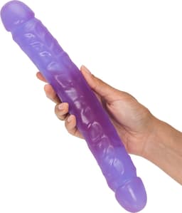 Doc Johnson Crystal Jellies dubbele dildo Jr. Double Dong paars - 30,23 cm — thumbnail 3