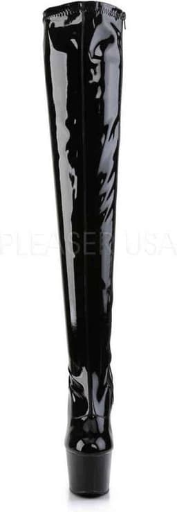 Pleaser Adore- 3000 Hoge laarzen boots plwateau Black Stretch Patent Zwart - US:9 EU:39 — thumbnail 2
