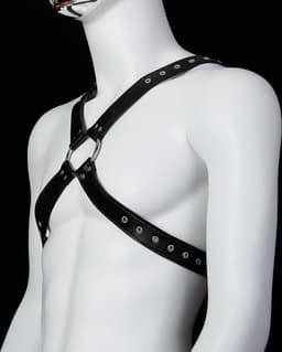 Banoch | Chest harness Radin black - imitatie leren harnas voor man — thumbnail 4