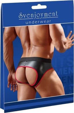 Slip Met Open Achterkant - Zwart/Rood — thumbnail 8