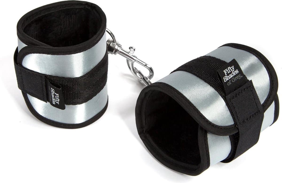 Fifty Shades Handboeien - Fluweel - Zilver/ Zwart — afbeelding 1