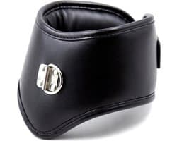 Banoch - Posture collar classic - zwarte posture collar met riem - bdsm