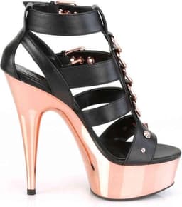 Pleaser - DELIGHT658 Hoge hakken - US 13 - 44 Shoes - Zwart/Roze — thumbnail 5