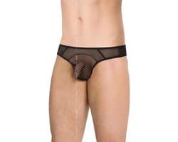 Sexy doorzichtige herenslip met visnet zwart XL