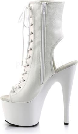 Adore-1016 plateau peeptoe enkellaars met open hiel en stiletto hak mat wit - (EU 38 = US 8) - Pleaser — thumbnail 4