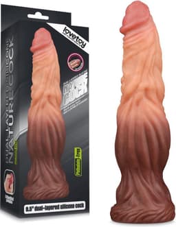 Lovetoy - Realistische XXL Dildo 24.5 cm - Lichte/donkere Beige — thumbnail 1