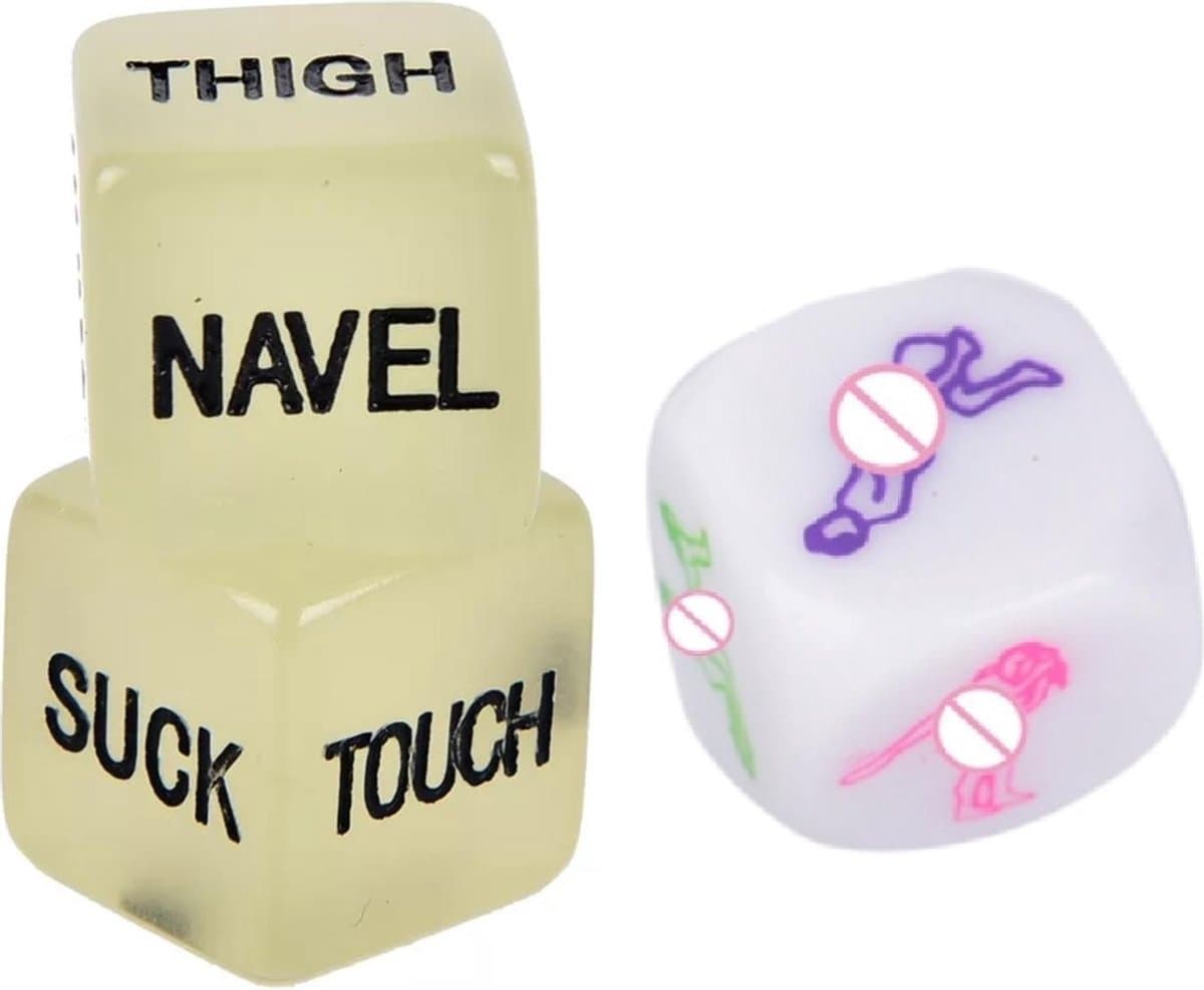 Sex dobbelstenen - 3 stuks - Glow in the dark dobbelstenen - sex standjes dobbelsteen - Sexspel - Vrijgezellenfeest — afbeelding 1