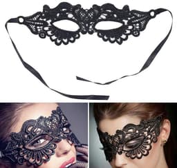 Zwart Kant Oogmasker Dames – Masquerade Masker – Venetiaans Masker – Sm / Feest Masker — thumbnail 5